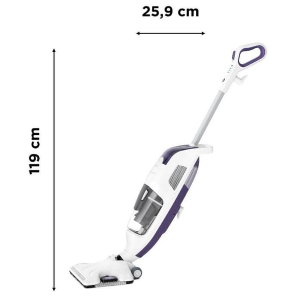 ROWENTA Clean & Steam Revolution Dampvasker, Støvsuger og vasker, Fjerner 99,9 % af bakterier, Velegnet til alle gulve RY7731WH