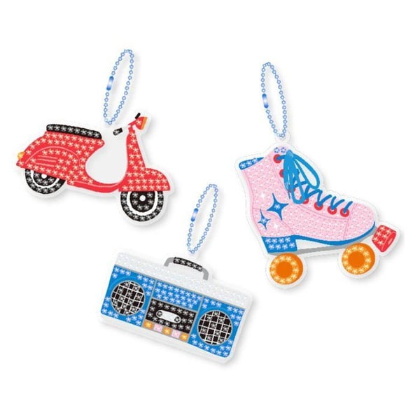 MégaCréa DIY - Nyckelring kit diamond painting Ungdomar 7,7 till 8 cm 3 stycken