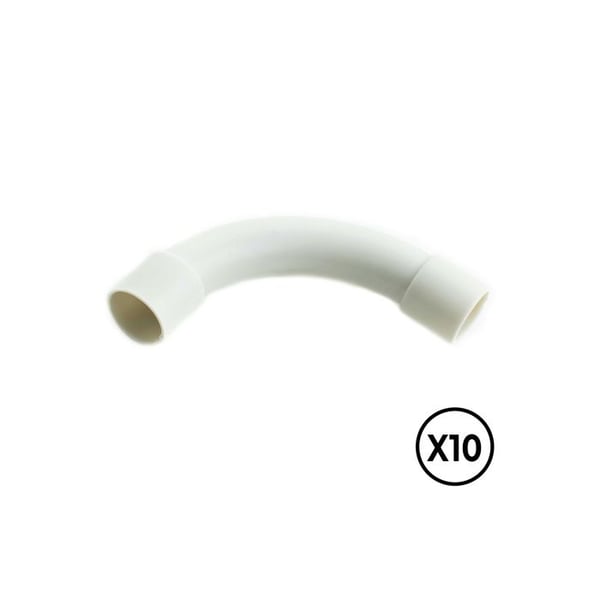 PVC 90° böjadapter ø 20 mm, grå, 10 enheter