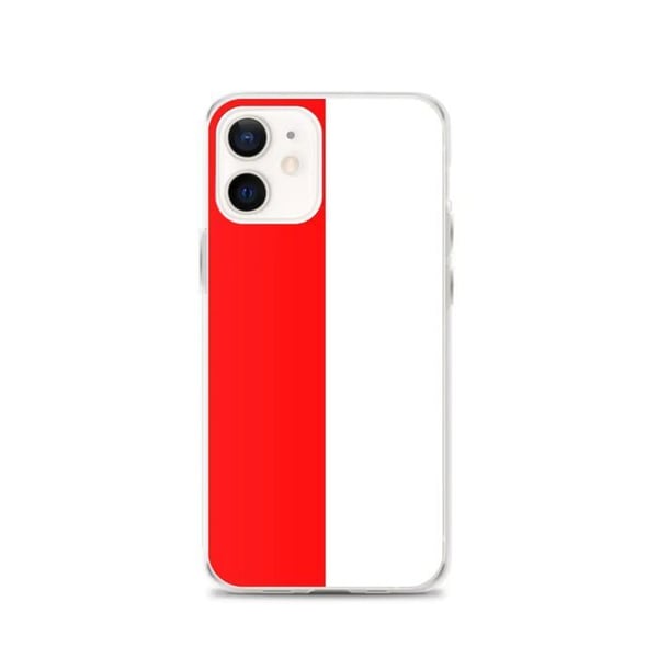 Telefonfodral – Indonesiens flagga – Kompatibel med iPhone 12 – Mjuk fodral – Slitstark och stötresistent - Silikon - Pixelforma