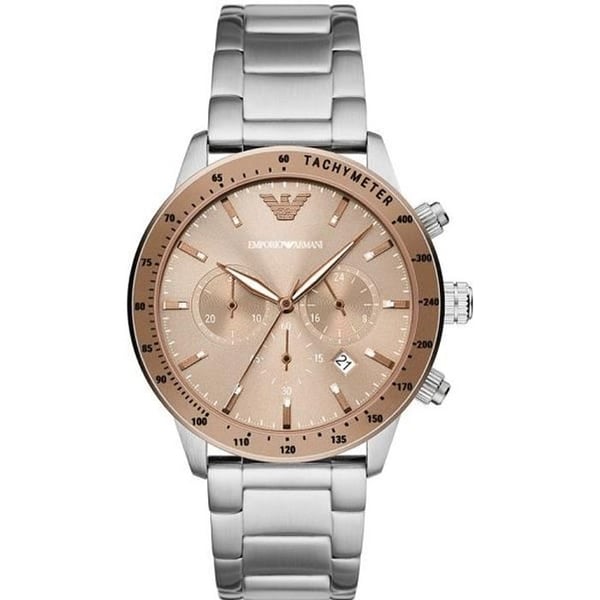 EMPORIO ARMANI Herrklocka - Grått stål - Kvarts - Analog
