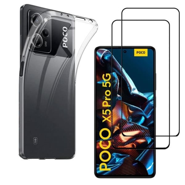 Fodral till Xiaomi Poco X5 PRO 5G och 2 Härdat Glas Skärmskydd Phonillico®