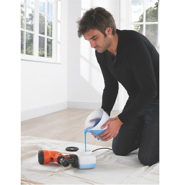 BLACK+DECKER 400W lavtryks malerpistol - Orange og sort - Sidefyldningssystem til malerskålen
