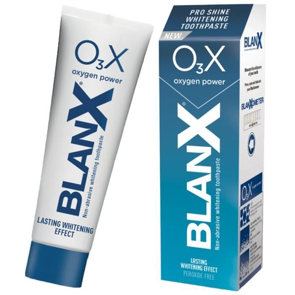Tandkräm för vitare tänder - BLANX - O3X - 75ml - Vegansk - Emaljskydd