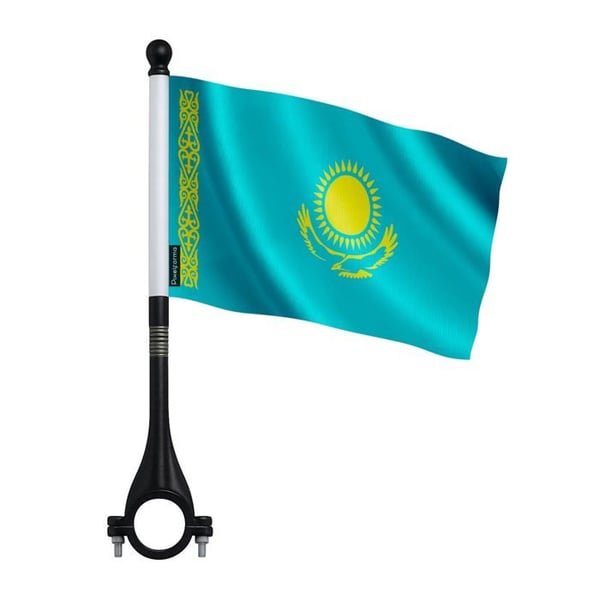 Cykelflagga Kazakhstan i polyester – 14 x 21 cm – Cykelflagga – 5 stycken