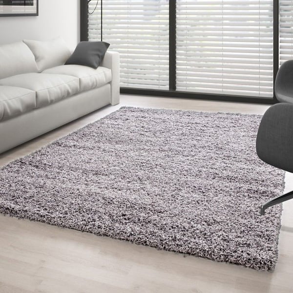 Ayyildiz - Tapis Shaggy lång lugg enhetlig FÄRG GRÅ LJUST - (100x200 cm)