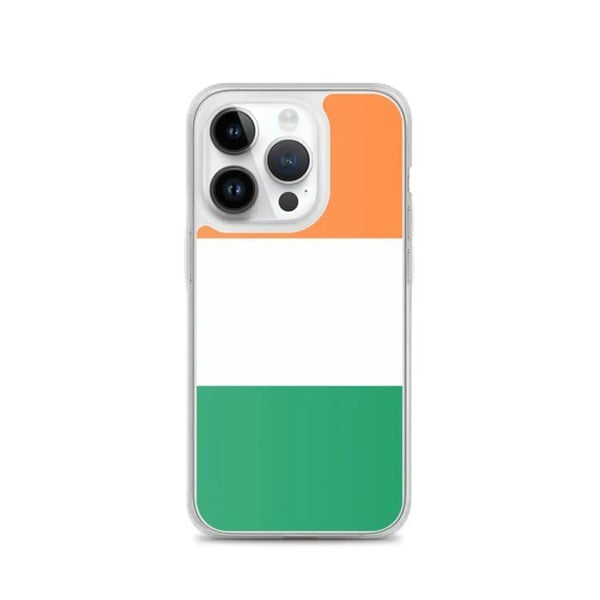 Mobilskal – Irlands flagga – Kompatibel med iPhone 14 Pro – Mjuk skal – Hållbar och Stötdämpande – Silikon – Pixelforma