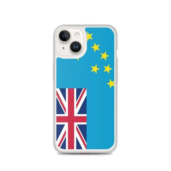 Mobilskal – Tuvalus Flagga – Kompatibel med iPhone 14 – Flexibelt Fodral – Stötsäkert och Slitstarkt - Silikon - Pixelforma