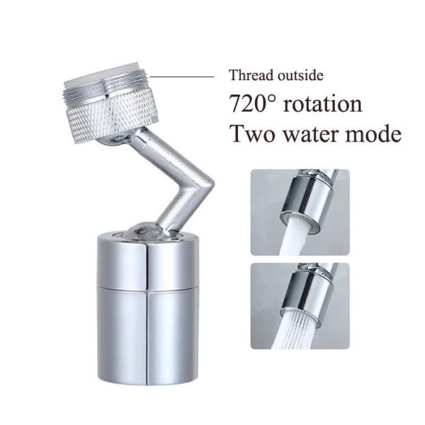 Tillbehör köksblandare - Universellt filter - 720 grader - Sprayhuvud - Adapter - Grå