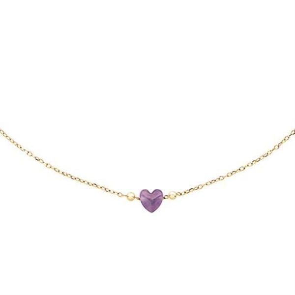 Halsband - BREIL - Candy TJ3598 - Guldpläterad - Ametist - 45 cm justerbar