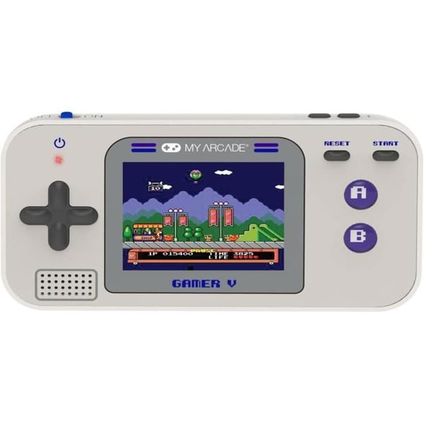 Min arkad- Gamer V klassiska konsol bärbar spel - Grå/lila