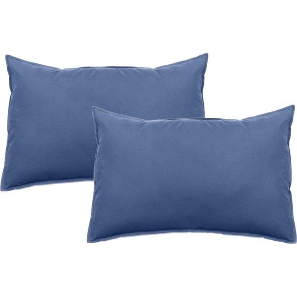 Set med 2 Palace örngott i tvättad 100% bomull, 63 trådar/cm² Vent du sud - Palace Indigo - Set med 2 örngott 50 x 70 cm
