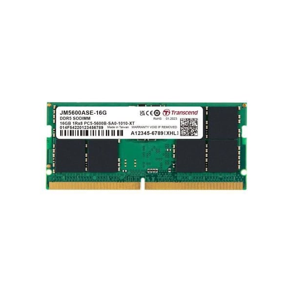 Minne 16GB DDR5 - TRANSCEND - SO-DIMM 1Rx8 - 5600 MHz - Optimal prestanda - Kompatibel med PC