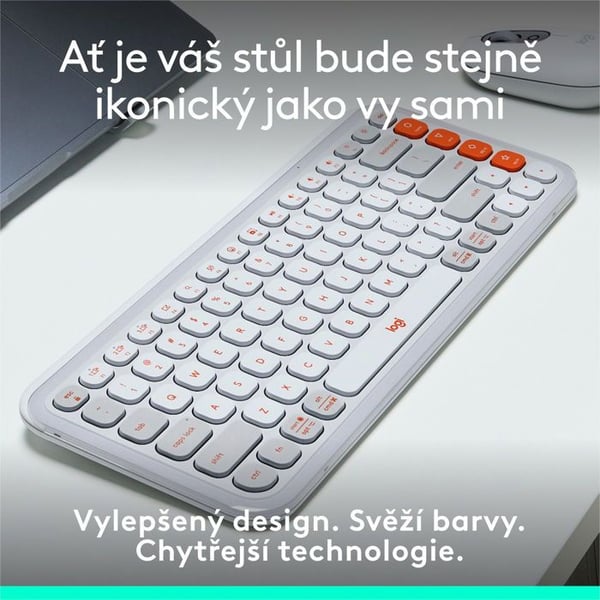 Logitech Pop Ikon Tangentbord, äggskalsfärgad - US INTL