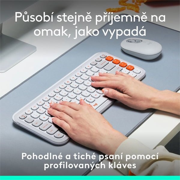 Logitech Pop Ikon Tangentbord, äggskalsfärgad - US INTL