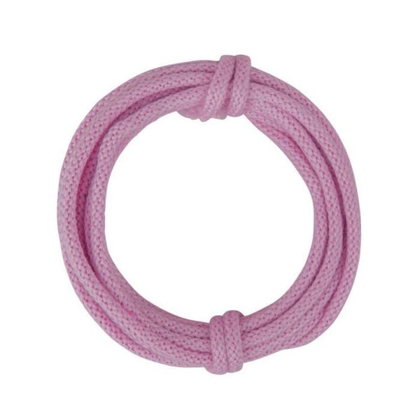 Stickad tube med garn, 5mm ø, rosa ögla, 3m