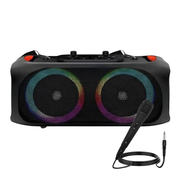 Bluetooth-högtalare 47×24cm Bärbar 4000mAh 2x Högtalare 10W med Mikrofon Svart