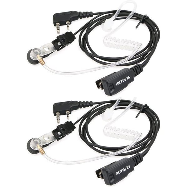 Retevis Öronhörn Talkie Walkie Hörlur Huvudtelefon Hörlurar För RT24 RT27 RT5R H777 Baofeng UV-5R BF-888S BF-88E Kenwood HYT(2 st)