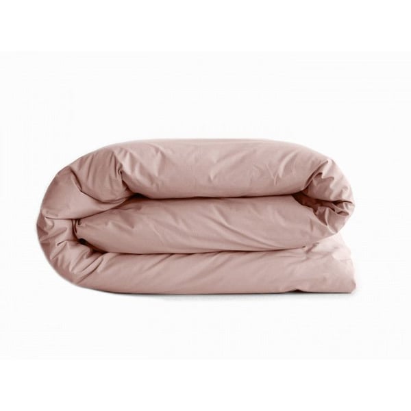 "Manoir" påslakan ren percale kammad långfibrig bomull 80 trådar/cm² Sydvind - Rosa - Påslakan 260 x 240 cm