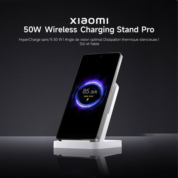 Trådlösa laddare - XIAOMI - Mi Wireless Charging Stand Pro - 50W - Bärbar - Vit
