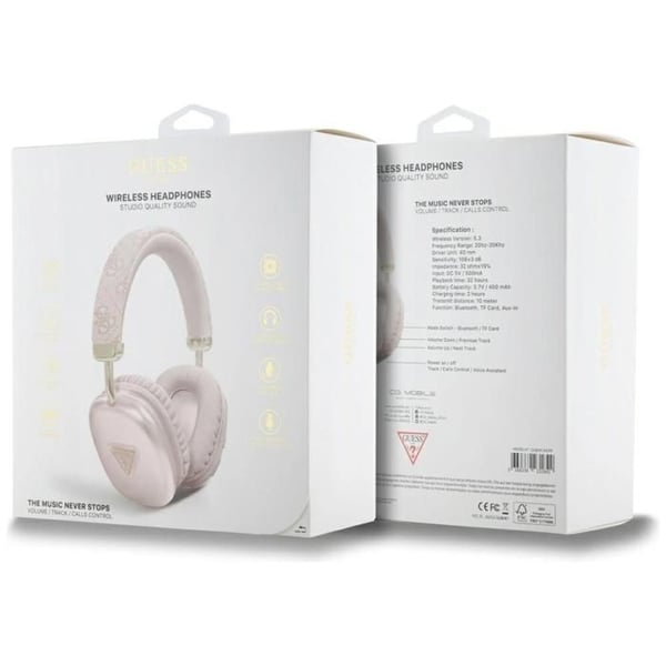 Trådlösa stereohörlurar Bluetooth 5.3 4G Triangle Guess Rosa