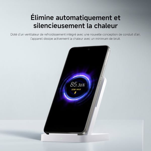 Trådlösa laddare - XIAOMI - Mi Wireless Charging Stand Pro - 50W - Bärbar - Vit