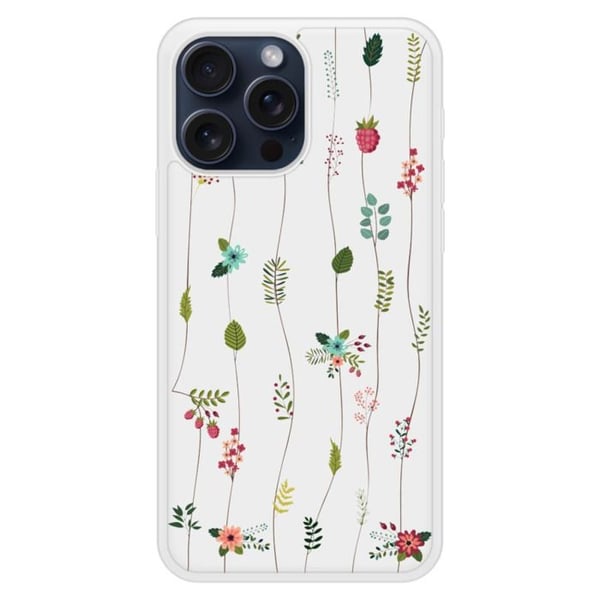 Siliconförstärkt tryckt skal kompatibelt med Apple iPhone 15 Pro Max Blommotiv