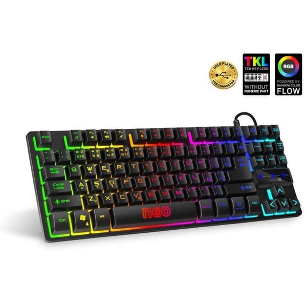 Gaming-tangentbord - CONNECT - NEO Compact - Trådad - Bakgrundsbelyst - Tjeckiska/Slovakiska