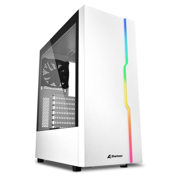 Sharkoon AK7 ARGB Chassi Midi-Tower ATX Vit med RGB och Vattenkylning