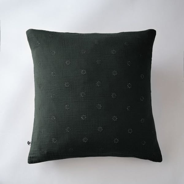 Broderad Kudde "Gaïa Boho" 60 x 60 cm & 50 x 70 cm "Gaze de Coton" Fjärilseffekt - Gaia Boho Gran - Kudde