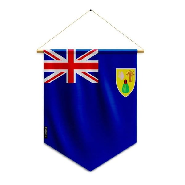 Fanion – Flagga för Turks- och Caicosöarna – 30 x 45 cm – Polyester – Att Hänga – Pixelforma