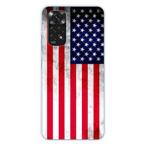 Siliconfodral - Kompatibel med Xiaomi Redmi Note 11 4G - design med USA:s flagga