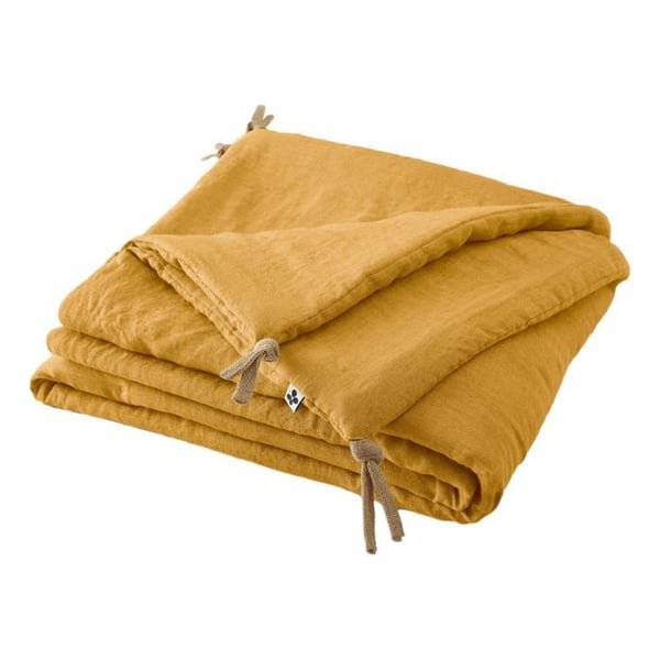 Duvet eller Pläden matelassé 90 x 200 cm "Soline" Tvättad lin - Soline Miel