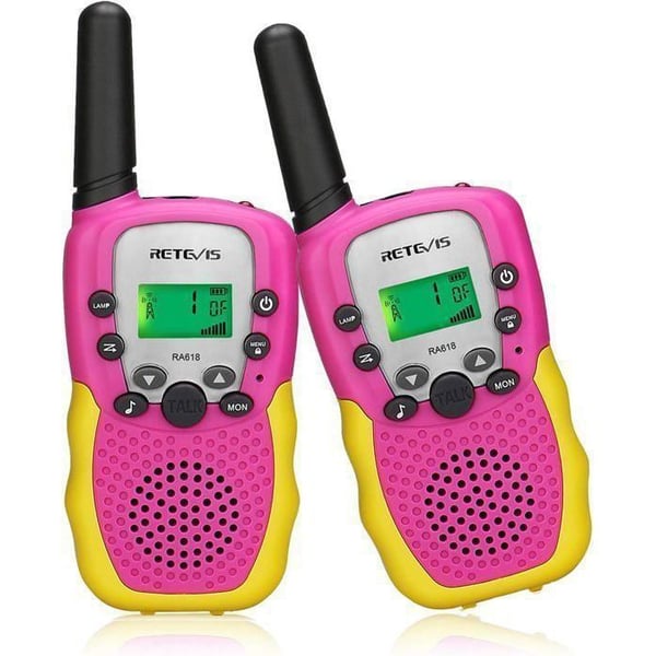 Retevis RA618 Talkie Walkie Barn, Leksak, Lång Räckvidd 8 Kanaler VOX Ficklampa, 10 Ringsignaler för Vandring (Rosa)