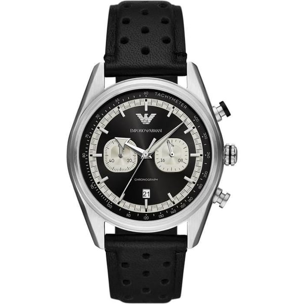 Montre Emporio Armani Herrar AR11635 - Svart Läder - 42mm - 5 bar - Kvarts - Analogisk