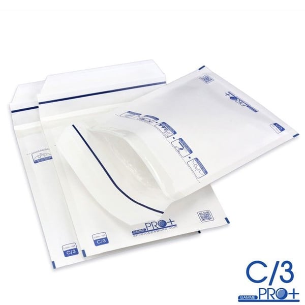 Boblekuverter - ENVELOPPEBULLE - Pakke med 50 - Format C/3 - Hvid - Optimal beskyttelse