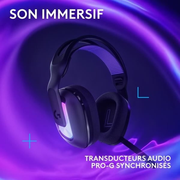 Pelikypärä - langaton - Logitech G - G522 - Lightspeed - Musta