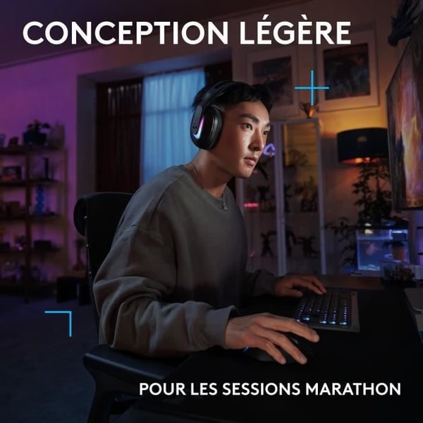 Pelikypärä - langaton - Logitech G - G522 - Lightspeed - Musta