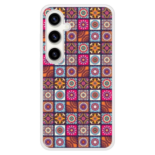 Siliconfodral med förstärkt tryck kompatibelt med Samsung Galaxy S23 FE Patchwork Mandala