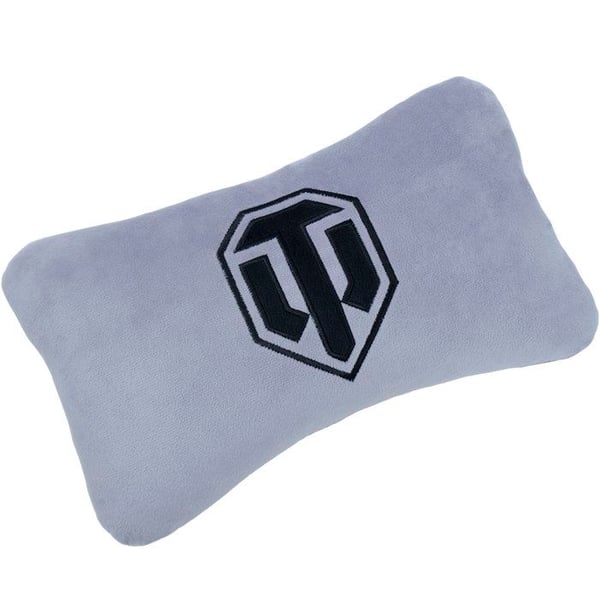 Kudde - FRAGSTORE - WoT-logotyp huvudstödet - 100% polyester - Grå - 30x17,5x9 cm