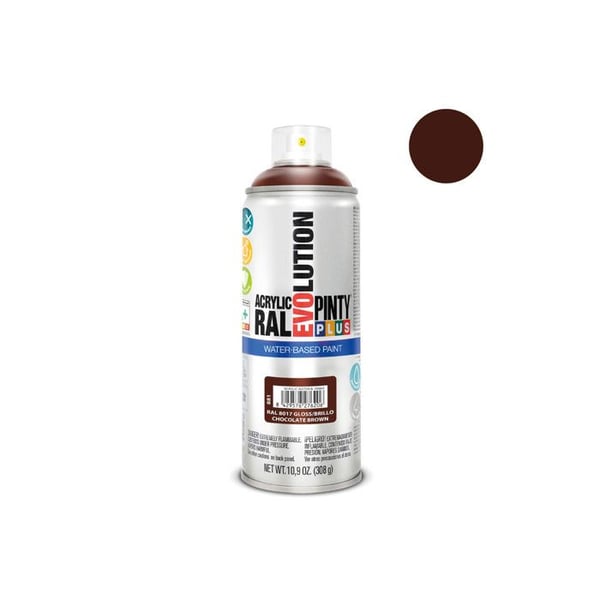 Sprayfärg Pintyplus Evolution Vattenbaserad 520cc Ral 8017 Mörkchoklad