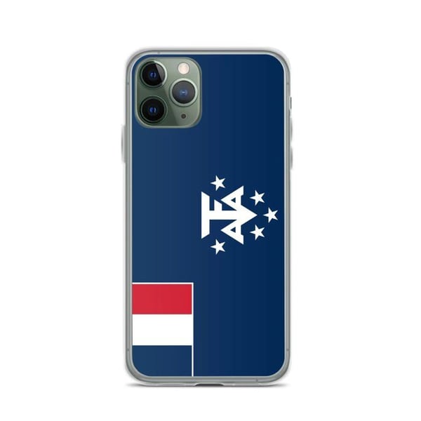 Mobilskal – Franska Antarktis flagga – Kompatibel med iPhone 11 Pro – Flexibelt fodral – Stöttåligt och chockresistent – Pixelforma