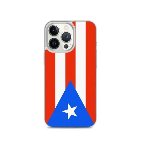 Mobilskal – Puerto Ricos flagga – Kompatibel med iPhone 13 Pro – Mjukt fodral – Slitstarkt och stöttåligt - Silikon - Pixelforma