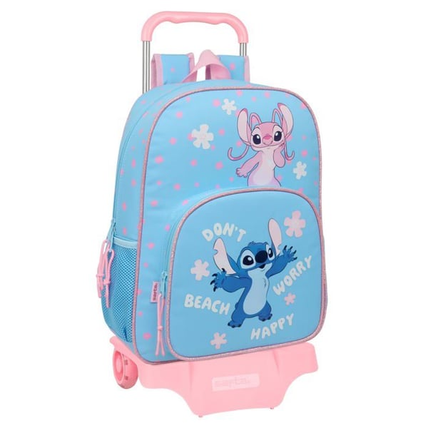 Skolryggsäck med vagn - safta - 33x14x42 cm - Ljust blå - Hållbar polyester - Ergonomisk - Vadderad