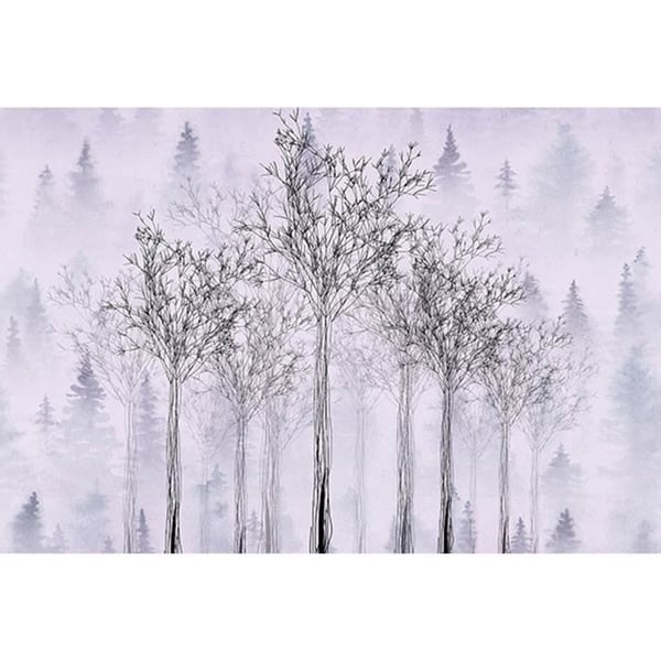 Papier tapet skog M1-No.60309 digitaltryck lila vit natur