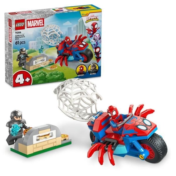 LEGO Marvel 11206 Spidey och hans Fantastiska Vänner Spidey på sin Motorcykel mot Rhino