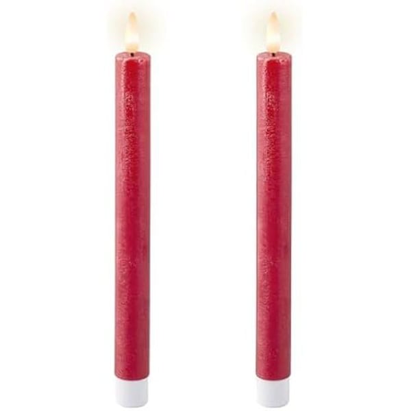 Batteridrivna ljus - LUMINEO - Paket med 2 - 24,1 cm - Realistiskt vax - Varm vit låga