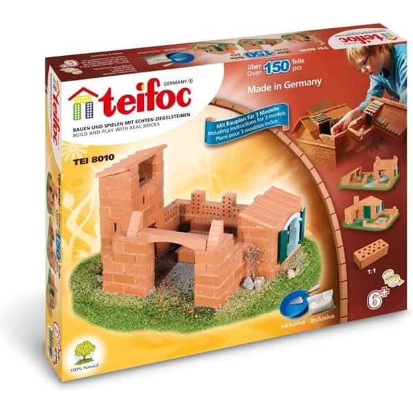 Byggspel - TEIFOC - Liten låda, 3 plan - Lera - Att montera själv