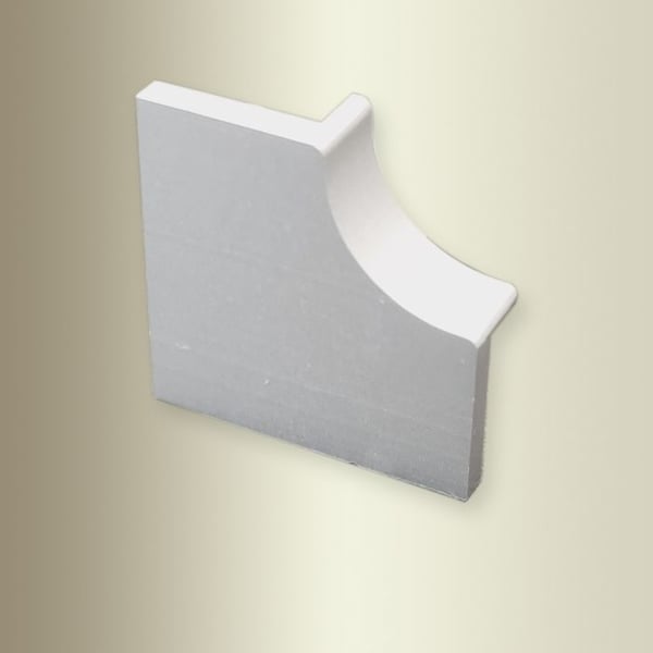 Vänster ände för väggprofil 22 x 22 mm Aluminiumprofil med spår Anslutning via Küberit-kontakt