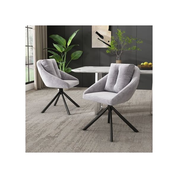 Spisestol - MUVOE - Drejelig - Grå velour - Ergonomisk - Moderne design